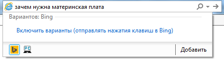 Результат добавления в IE поисковой службы сайта ie edit search